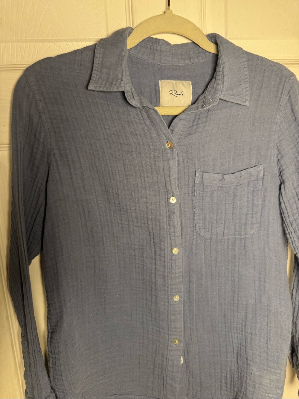 Rails True Blue Ellis Cotton Button Down Shirt Women’s Small Business Casual - Picture 3 of 14